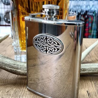 Hip Flask - Oval Celtic Knot